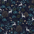 Ashdown Forest Midnight Blue Deer Scenic Cotton Fabric