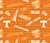 OFFICIAL LICENSED Tennessee Volunteers 108" Wide Quilt Backing Cotton Fabric