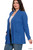 Women's Heathered Ribbed Open Front Cardigan with Pockets