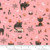 Purrs and Boos Cats & Pumpkins Candy Pink Cotton Fabric