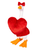 Gordy the Goose Valentine's Day Fabric Outfit Set (Tabletop)