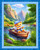 Fishing Teddy Bear 36" x 45" Cotton Fabric Panel
