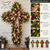 24" Pre-Lit Pine Cedar Christmas Cross, UV Resistant