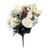 Ivory White Poinsettia & Rose Bush with Red Berries and Evergreen