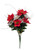 Red & White Poinsettia Bush with Gold Tinsel 