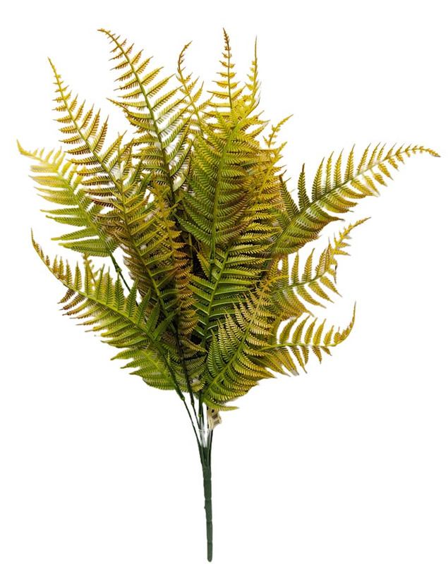 26" Fern Bush - Yellow Brown Green