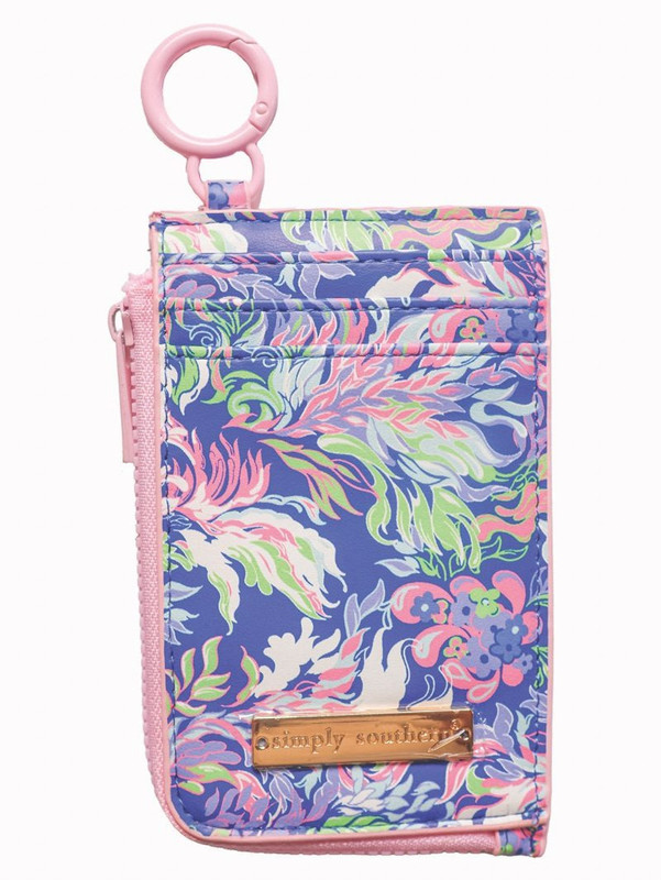 Simply Southern ID Coin Wallet With Clip - Waterflower Simply Southern ID Coin Wallet With Clip - Waterflower