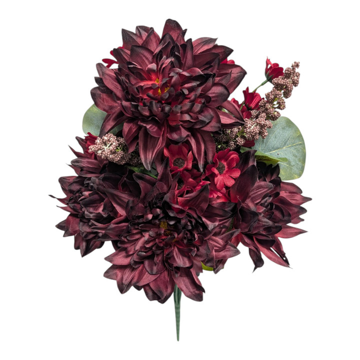 Burgundy Dahlia & Daisy Bush