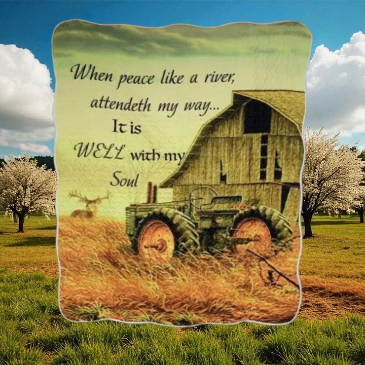 50" x 60" Inspirational Quilted Throw - Well With My Soul