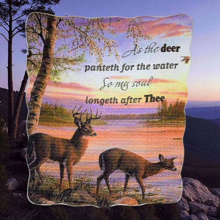 50" x 60" Inspirational Quilted Throw - My Soul Longeth After Thee