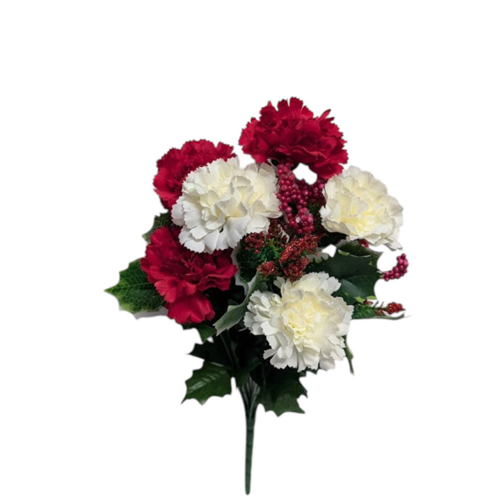 Red & White Carnation Berry Bush