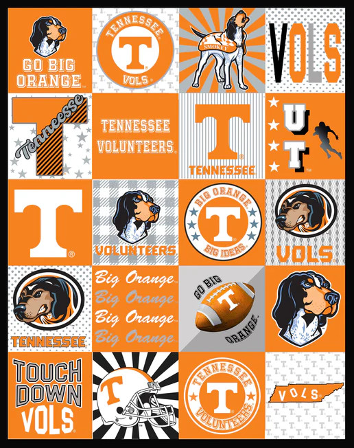 Official Licensed University of Tennessee T-Shirt Minky Panel