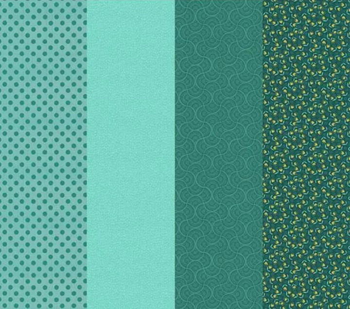 Moda 50 Years Celebration – 4-in-1 Blender Print (Aqua Colorway)