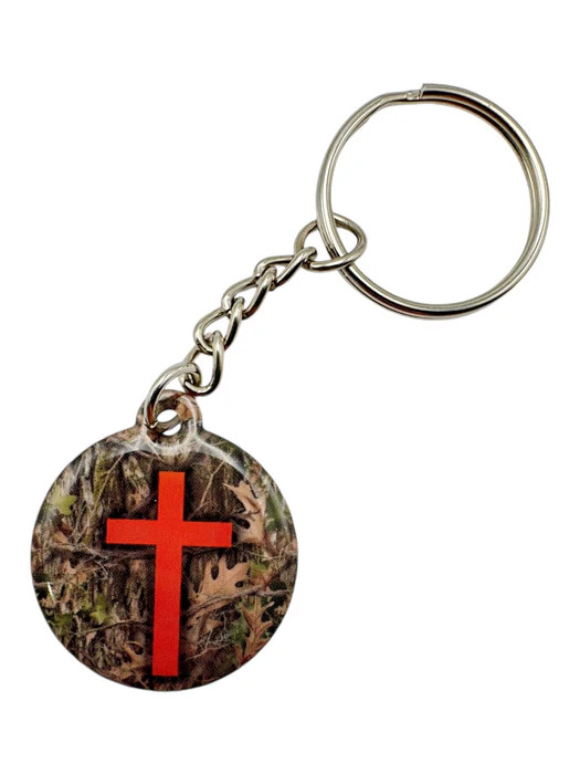Tap To Pray™ - Prayer Tag Keychains - Forest Camo Cross