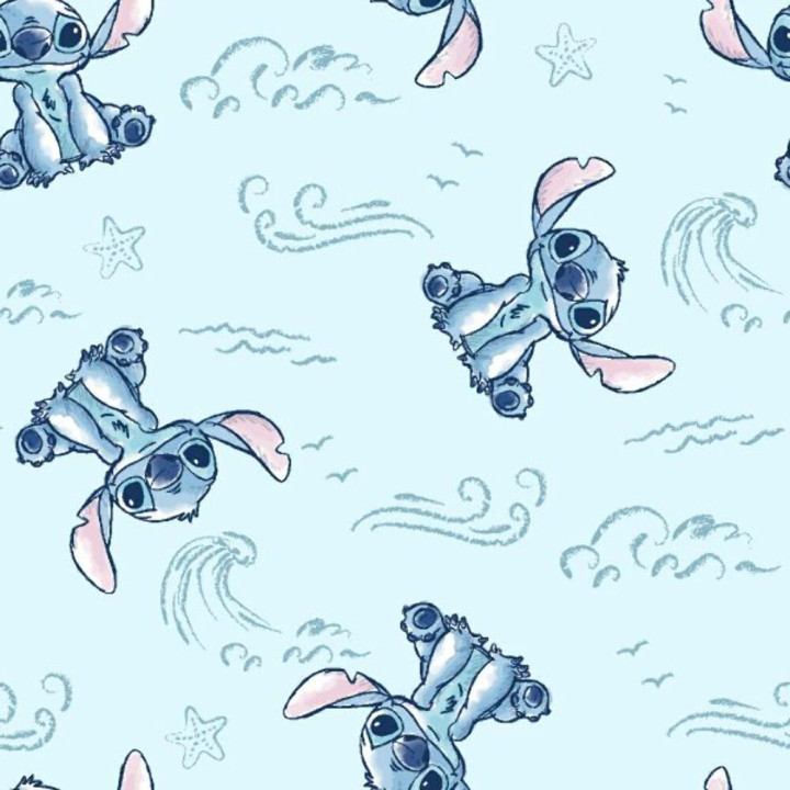 OFFICIALLY LICENSED Lilo & Stitch - Stitch Sketch Wave Fabric