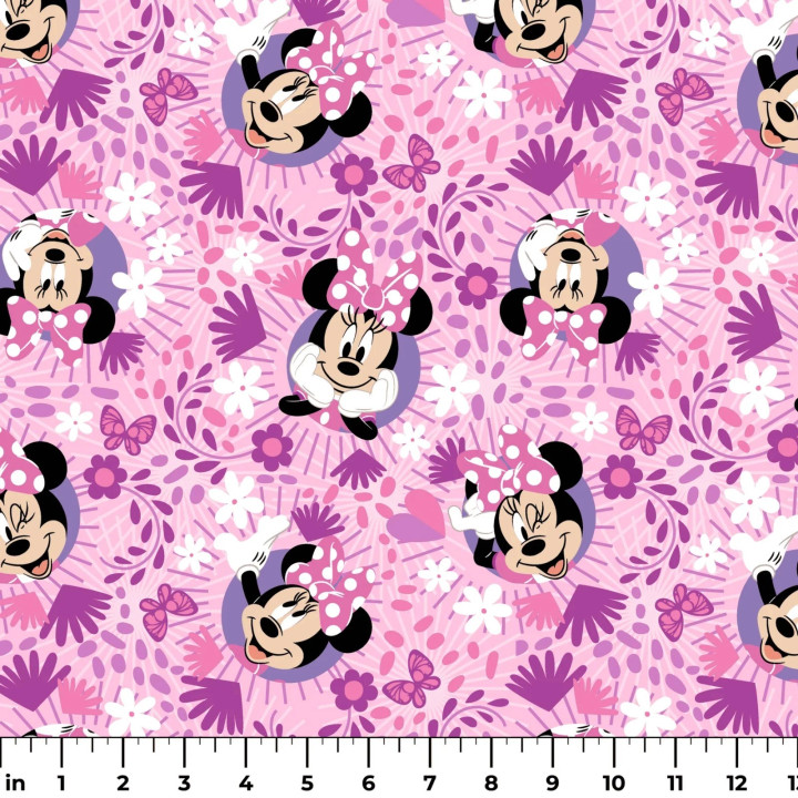 OFFICIALLY LICENSED Minnie Mouse Floral Fantasy Fabric