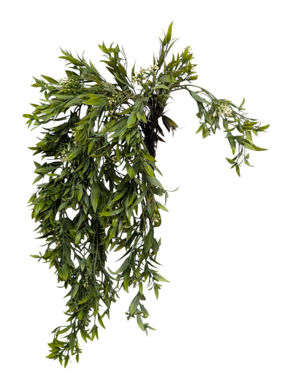 Medium Green & White Seeded Willow Hanging Bush