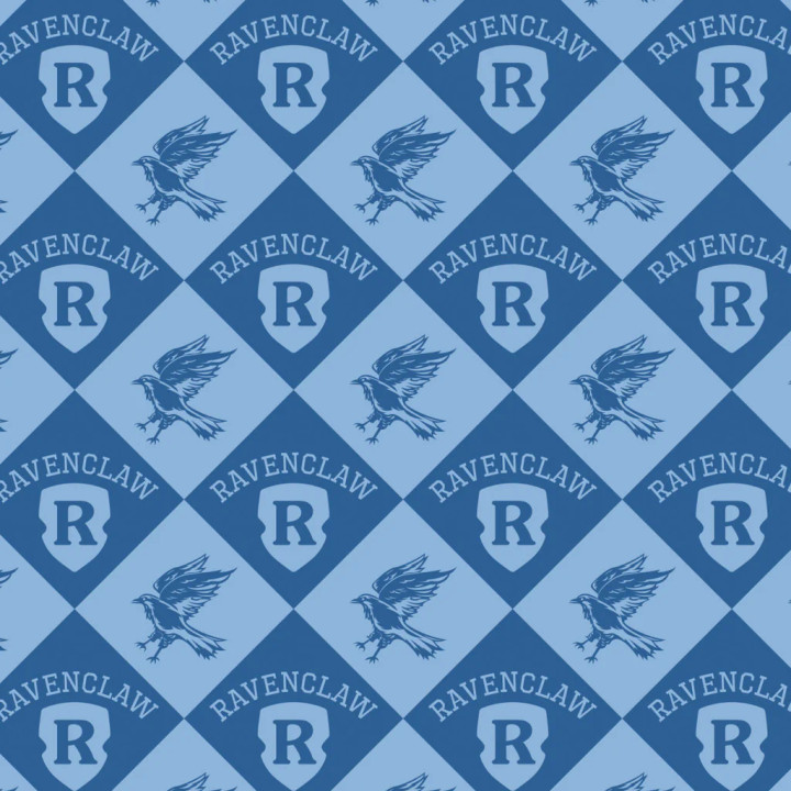 Harry Potter House Champions Collection: Ravenclaw Diamond Check Blue – Camelot Fabrics