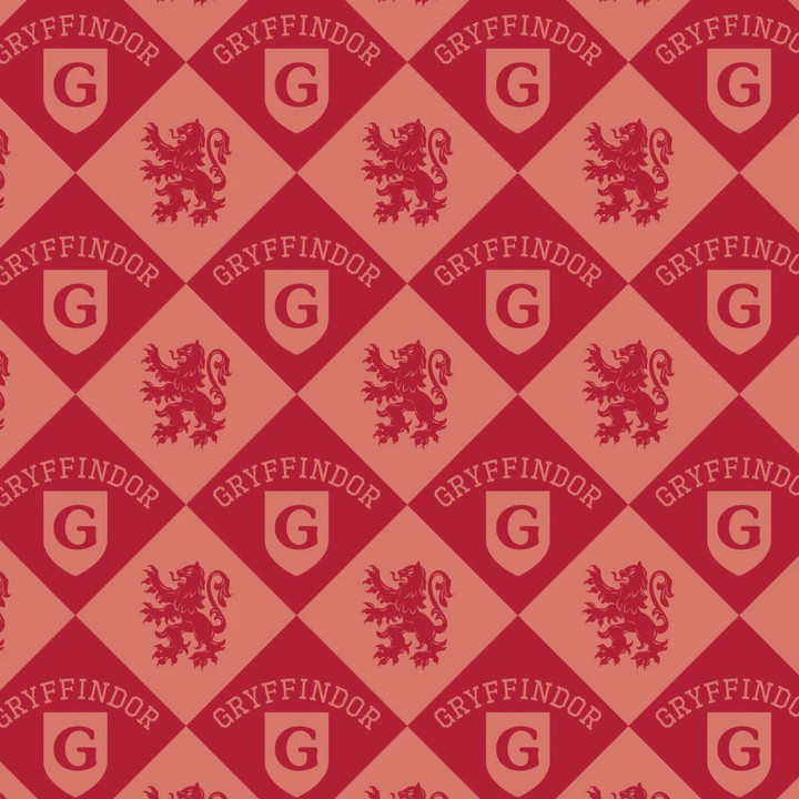 Harry Potter House Champions Collection: Gryffindor Diamond Check Red – Camelot Fabrics