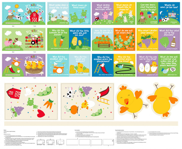 Alphabet Animals Soft Book Cut & Sew Fabric Panel