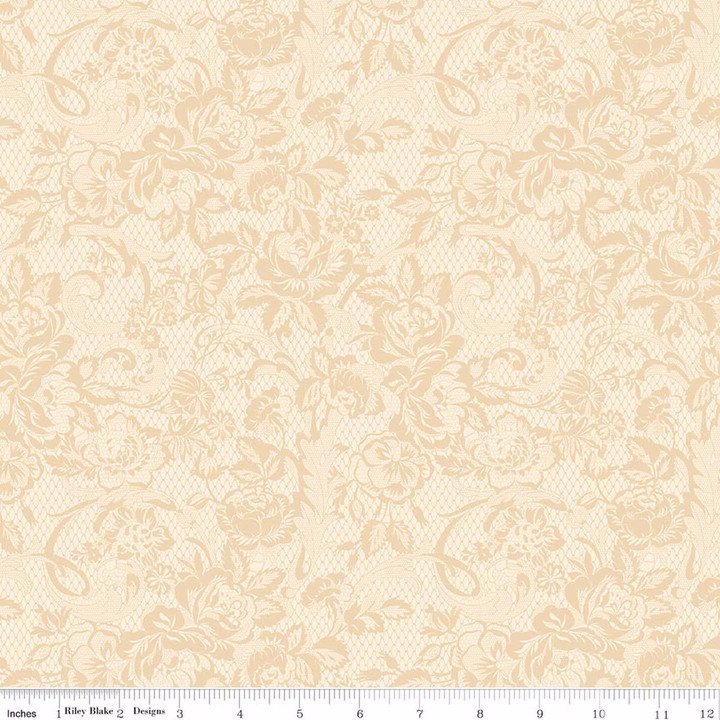Riley Blake Rose & Violet's Bouquet des Fleurs Lace Cream Fabric | Miss Rose Sister Violet