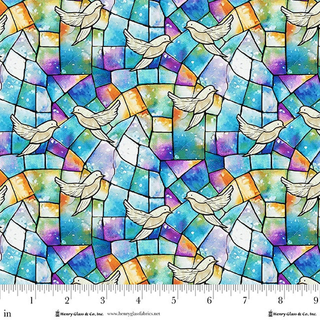 Stained Glass Flying Dove Print | Faith in Full Color | City Art Studio for Henry Glass