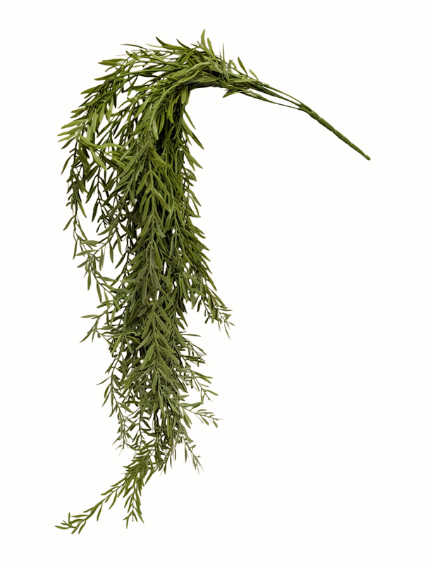 28" Weeping Willow Hanging Bush - Muted Sage Green