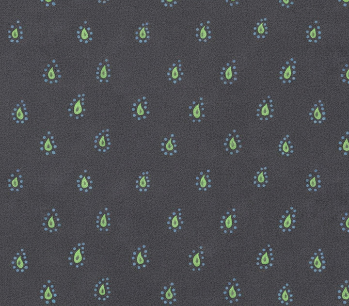 Muted Midnight Rain Drop Paisley Cotton Blender by Susan Winget