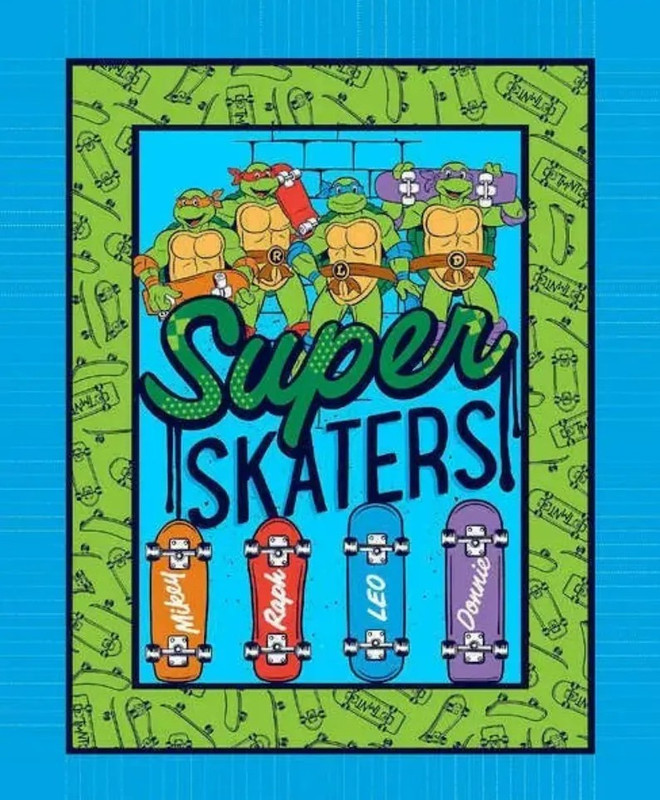 Retro Teenage Mutant Ninja Turtles Super Skaters Cotton Panel | 36x44