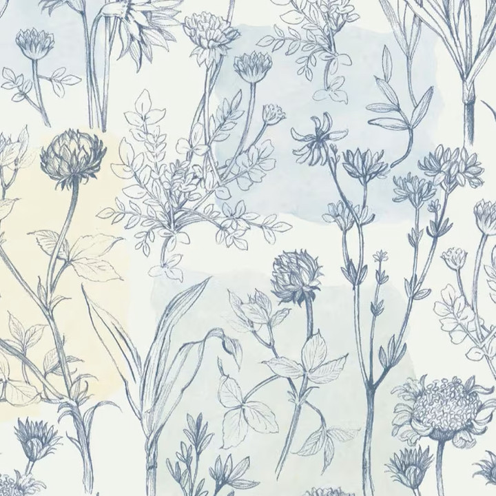 Sweet As Can Bee Watercolor Sketch Floral Cotton Fabric by Susan Winget