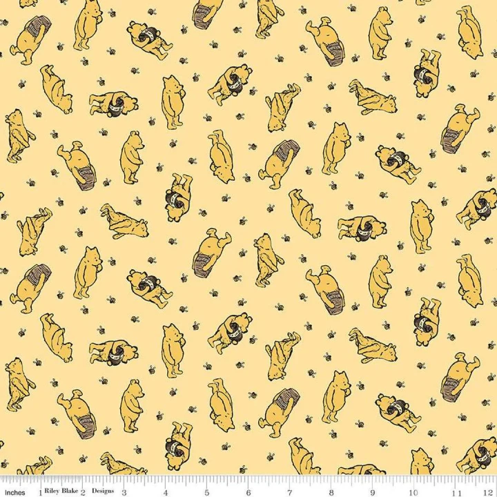 OFFICIALLY LICENSED Winnie the Pooh Sunshine Toss Fabric