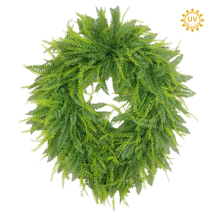 Oval Fern / Bead Grass Mixed Wreath