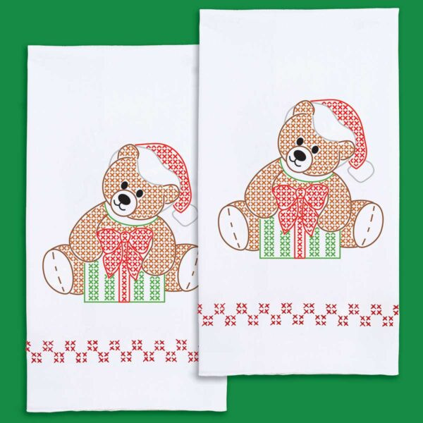 Holiday Teddy Decorative Hand Towels