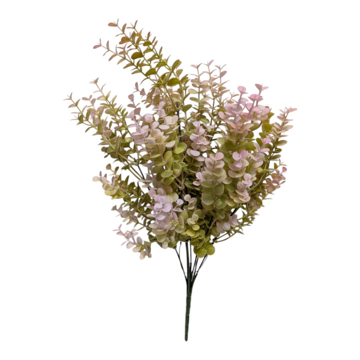 Pastel Eucalyptus Bush with Soft Pink Highlights
