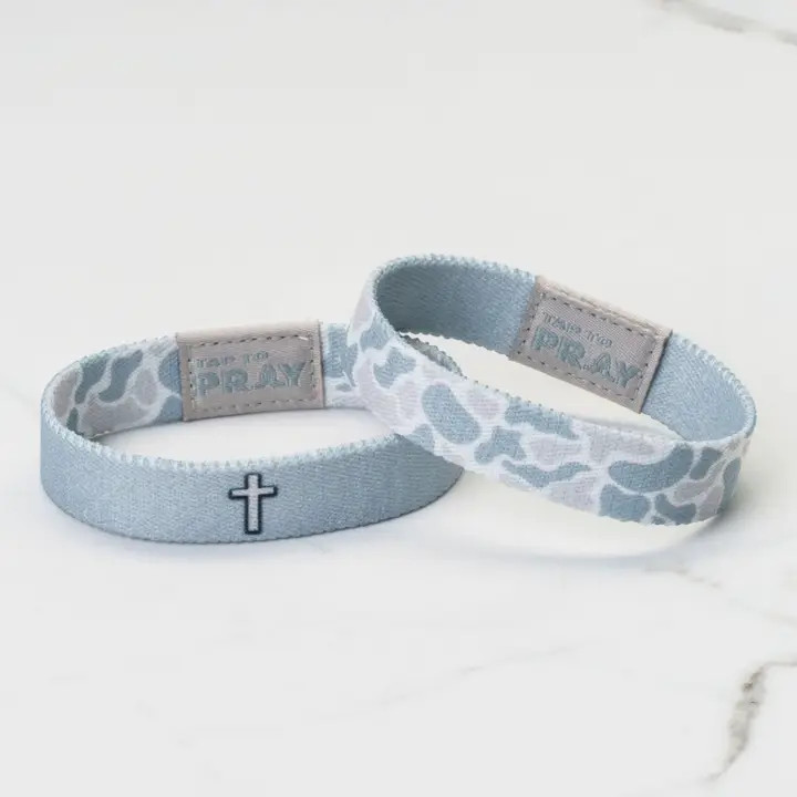 Tap To Pray™ Reversible Wristbands - River Rock Camo - Aspen / Cross