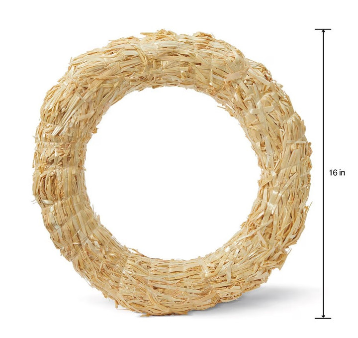 Natural Straw Wreath - 16"