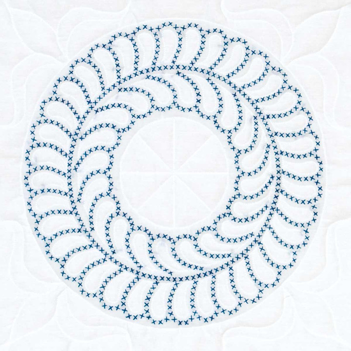 Cross-Stitch Feathering Circle 18" Quilt Blocks