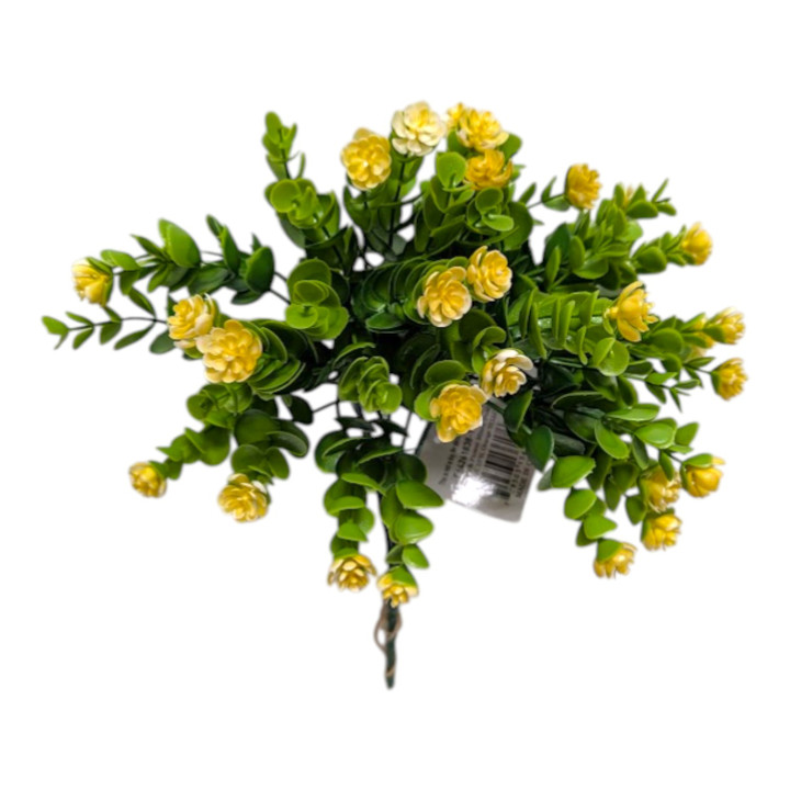 Eucalyptus/Flower Bush 12.5" Spring Yellow UV