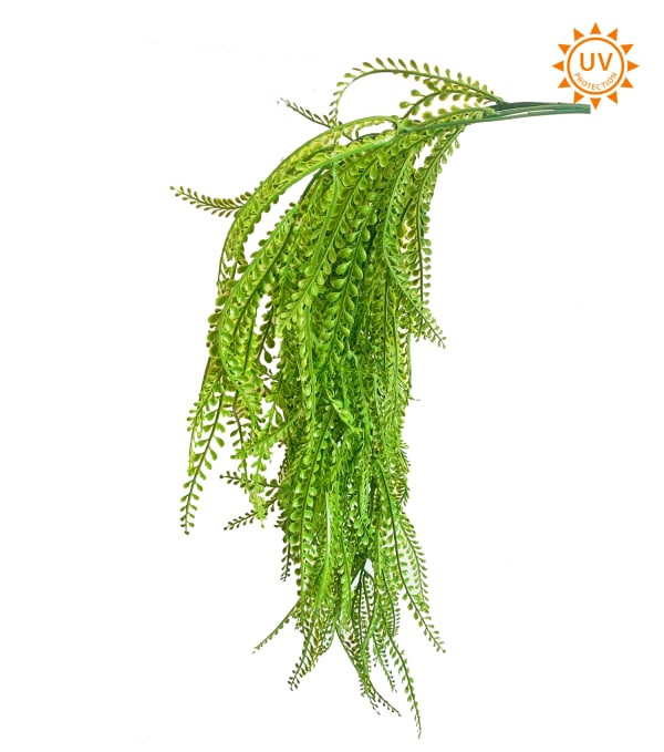 34.5" Bead Grass Hanging Plant ~ 2-Tone Green