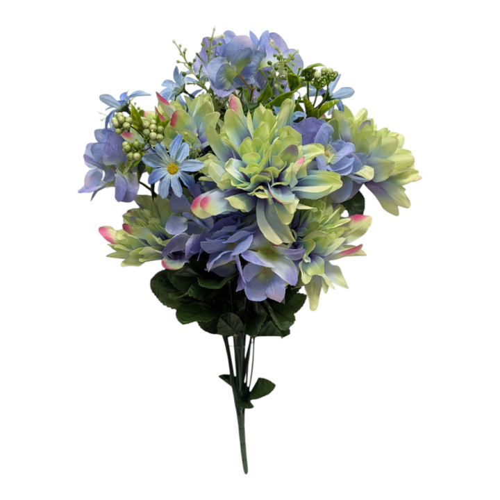 Violet & Pastel Green Dahlia Hydrangea Bush