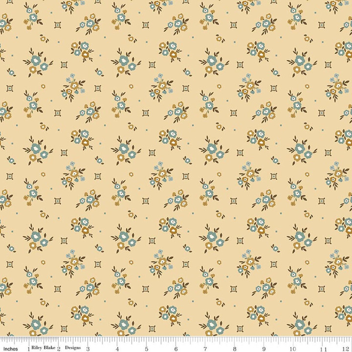 Renew: Yellow Small Floral Fabric ~ Riley Blake Designs