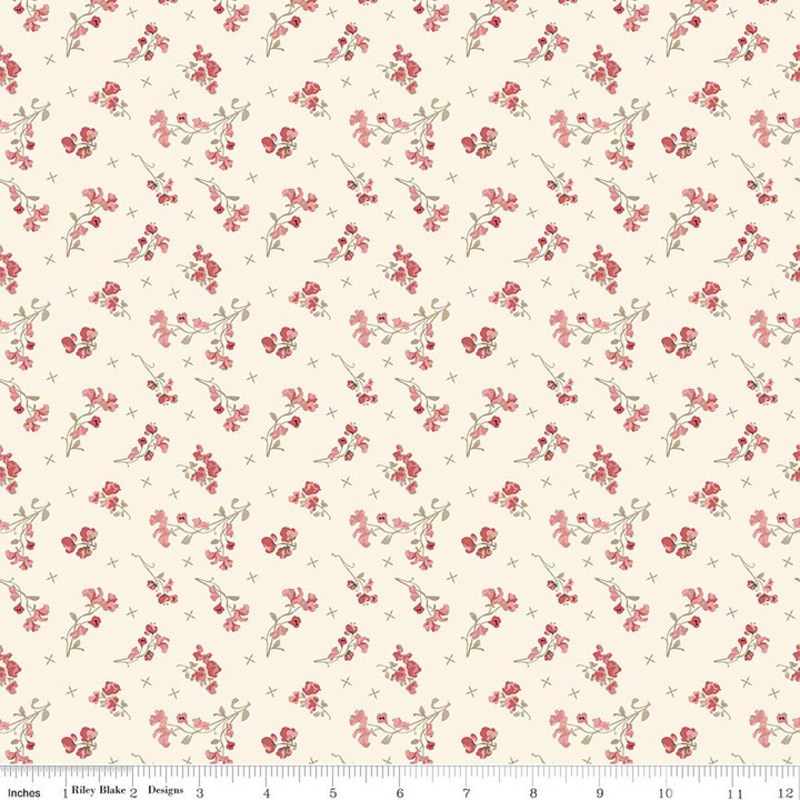 Renew: Sweet Pea Latte Floral Fabric ~ Riley Blake Designs
