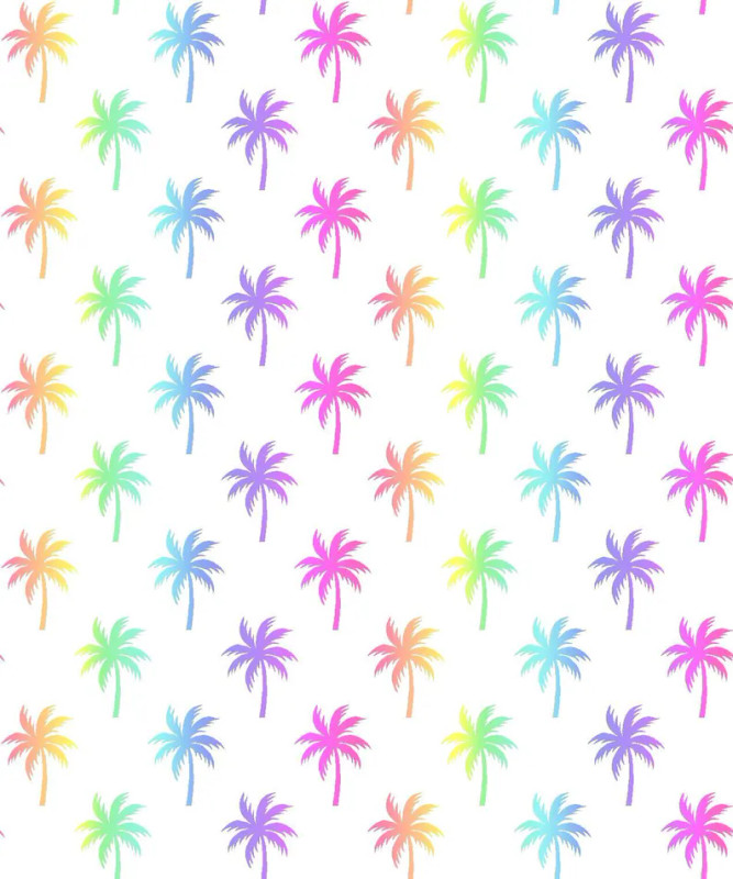 Surfside: Neon Gradient Palm Trees Cotton Fabric