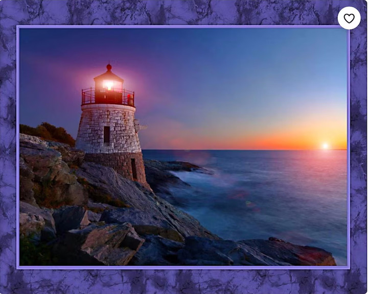 Sunset Lighthouse: Coastal Landscape Digital Cotton Panel
