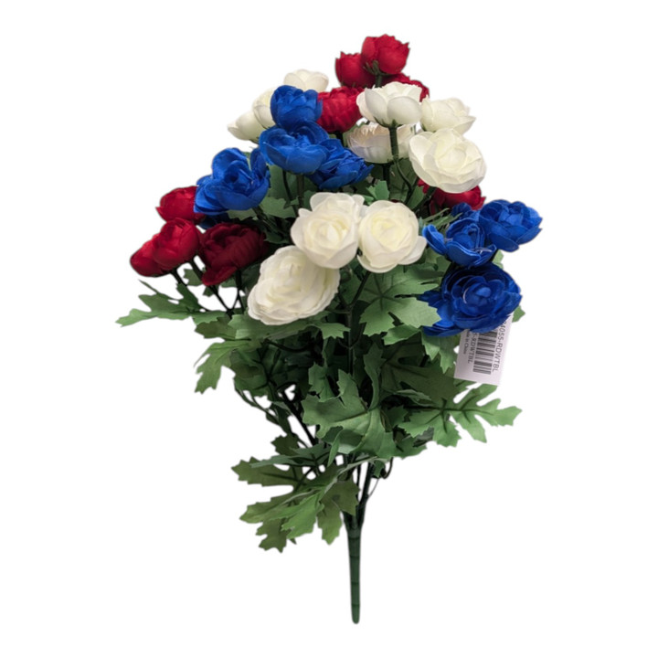 Red, White, and Blue Mini Ranunculus Bush