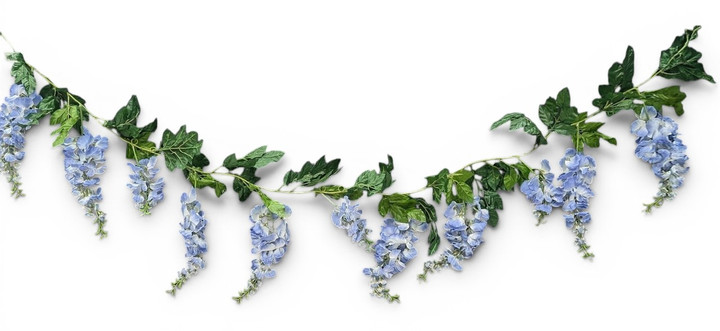 76" Violet Wisteria Garland with Hanging Loops
