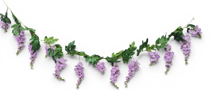 76" Lavender Wisteria Garland with Hanging Loops