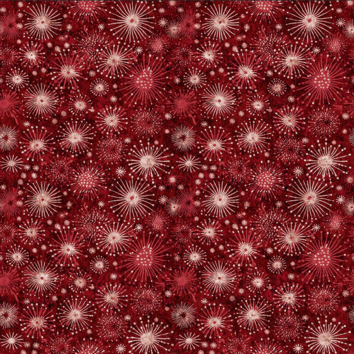 American Freedom Red Fireworks Patriotic Cotton Fabric
