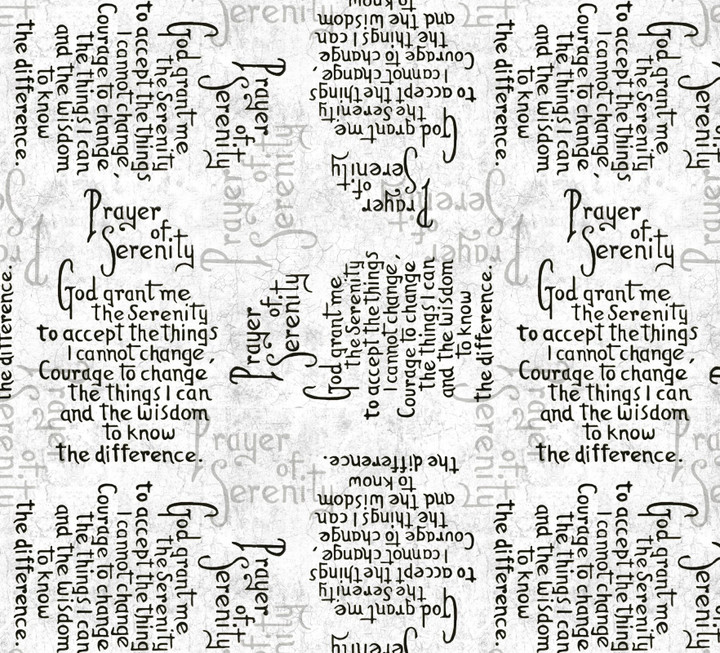 Serenity Prayer Inspirational Scripture Cotton Fabric