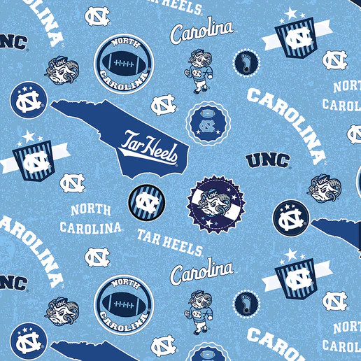 Official Licensed University of North Carolina Home State Cotton Fabric